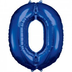 GLOBO GIGANTE NUMERO Nº0 Color Azul (Altura 83/86cm)