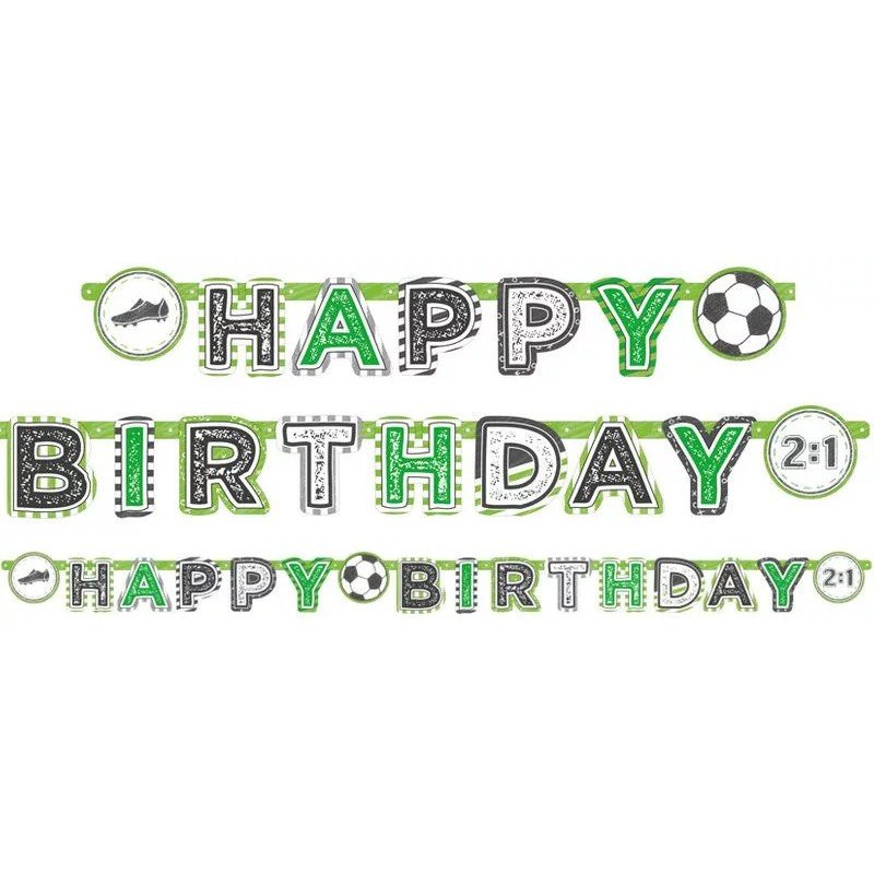 Banderín Fútbol Happy Birthday de 2m