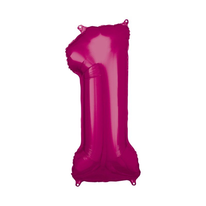 GLOBO GIGANTE NUMERO Nº1 Color Fucsia (Altura 83/86cm)