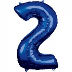 GLOBO GIGANTE NUMERO Nº2 Color Azul (Altura 83/86cm)