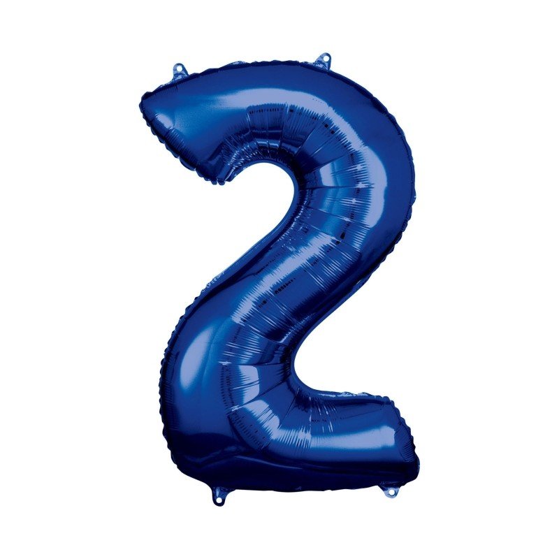GLOBO GIGANTE NUMERO Nº2 Color Azul (Altura 83/86cm)