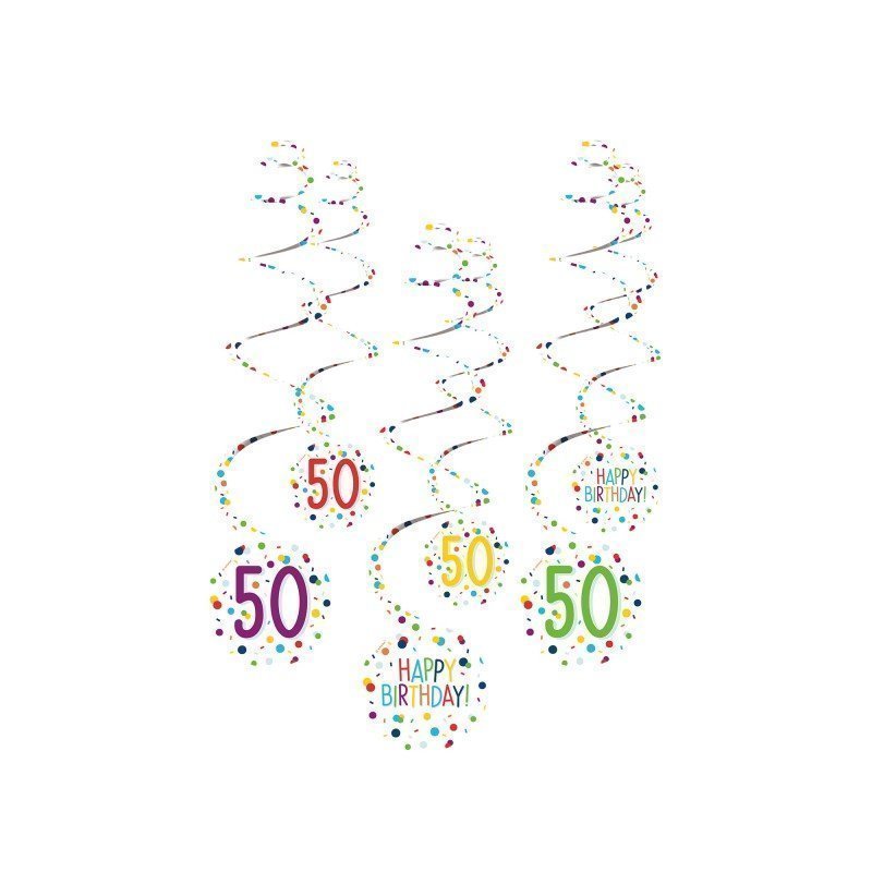 Decoracíon Happy Birthday 50 espirales (6)9909833 Amscan