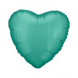 Globo Corazón Verde Jade Satín de 43cm