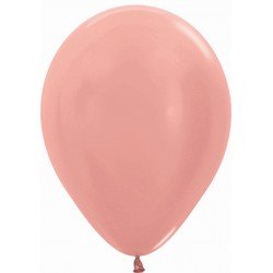 Globos Látex R12 Rosa Dorado Metalizado de 30cm aprox (50 ud)