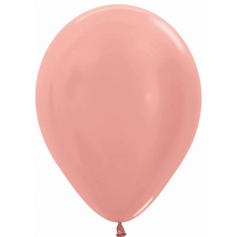 Globos Látex R12 Rosa Dorado Metalizado de 30cm aprox (50 ud)