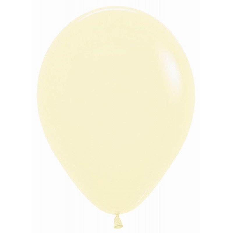 Globos Látex R12 Amarillo Pastel Talco de 30cm aprox (50 ud)