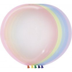 Globos Cristal Surtidos pastel R24 de 60cm aprox. (10 UD)
