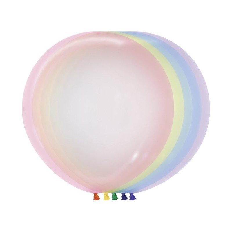 Globos Cristal Surtidos pastel R24 de 60cm aprox. (10 UD)