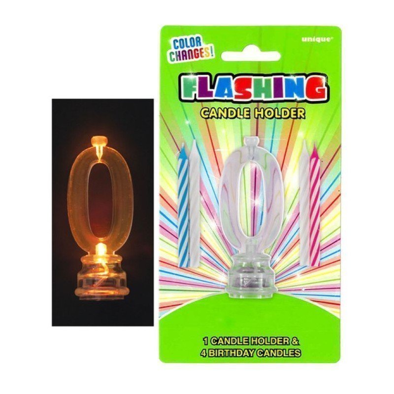 Vela Número 0 de luz led.