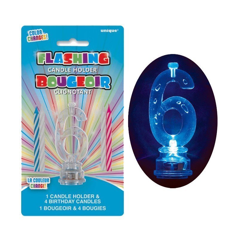 Vela Número 6 de luz led.