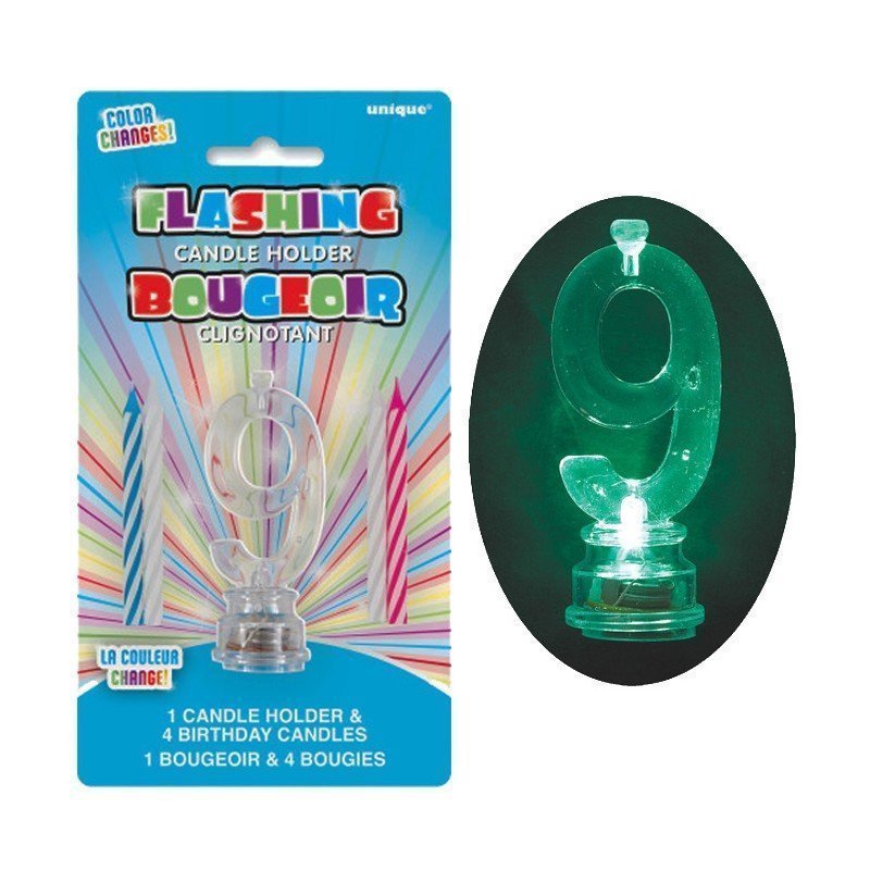 Vela Número 9 de luz led. Vela Número 9 de luz led.