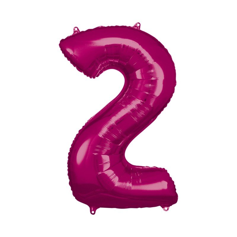GLOBO GIGANTE NUMERO Nº2 Color Fucsia (Altura 83/86cm)
