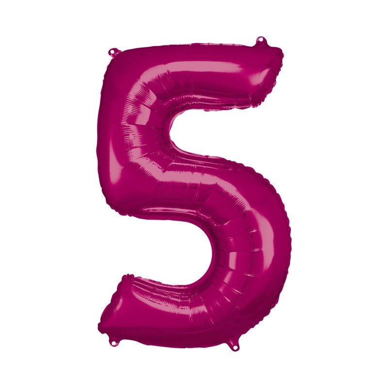 GLOBO GIGANTE NUMERO Nº5 Color Fucsia (Altura 83/86cm)
