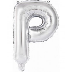 Globo Letra P Auto-Inflable Plata 34cm aprox.9909623 Anagram