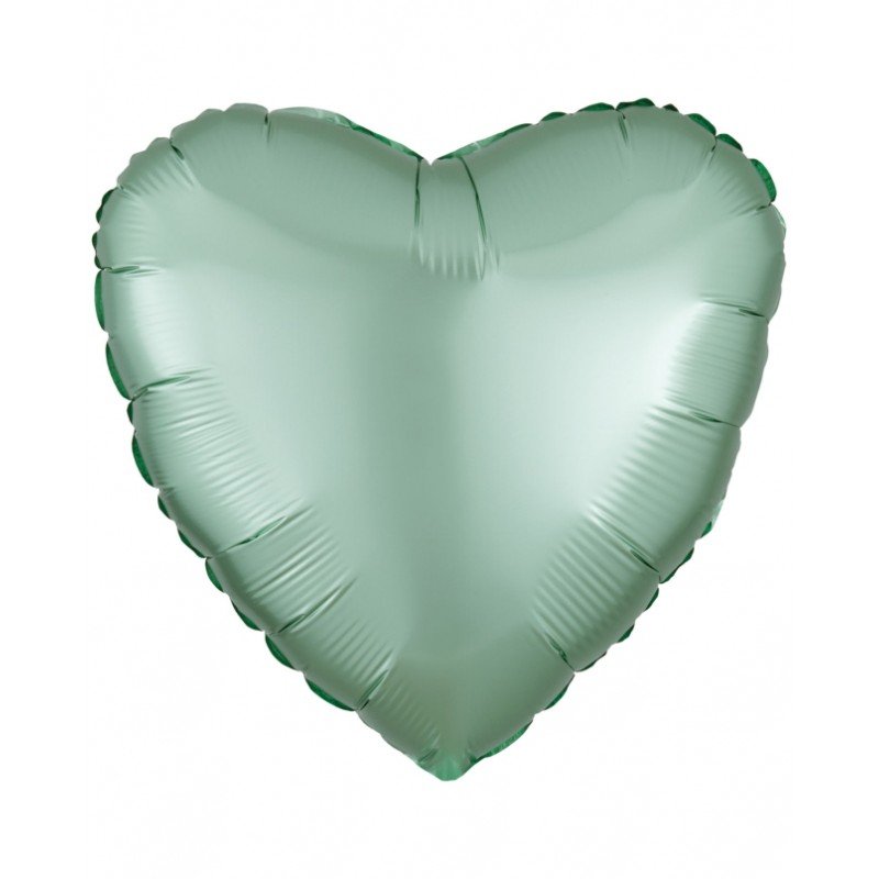 Globo Corazón color satín Verde Menta de 43cm