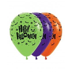 Globos Happy Halloween 3 colores de 30cm (12)