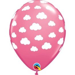 Articulo Globos Rosas impresos con Nubes Blancas de 28 cm Aprox (25...
