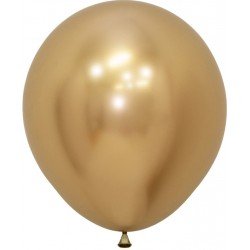 Globos Reflex Dorado R18 de 45cm Aprox. (15 UD)