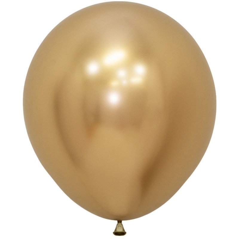 Globos Reflex Dorado R18 de 45cm Aprox. (15 UD)