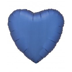 Globo Corazon color satin Azul de 43cm