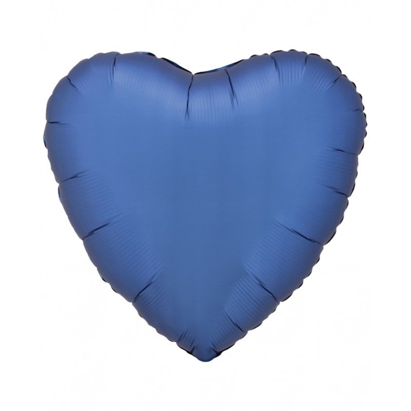 Globo Corazon color satin Azul de 43cm