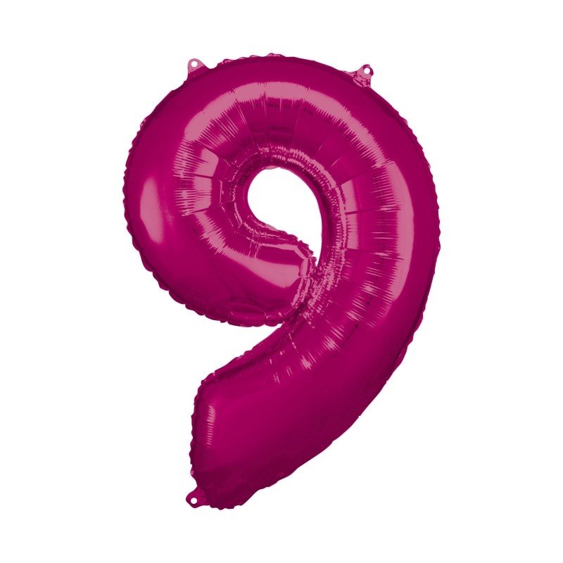 GLOBO GIGANTE NUMERO Nº9 Color Fucsia (Altura 83/86cm)
