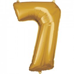 GLOBO GIGANTE NUMERO Nº7 Color Oro (Altura 83/86cm)