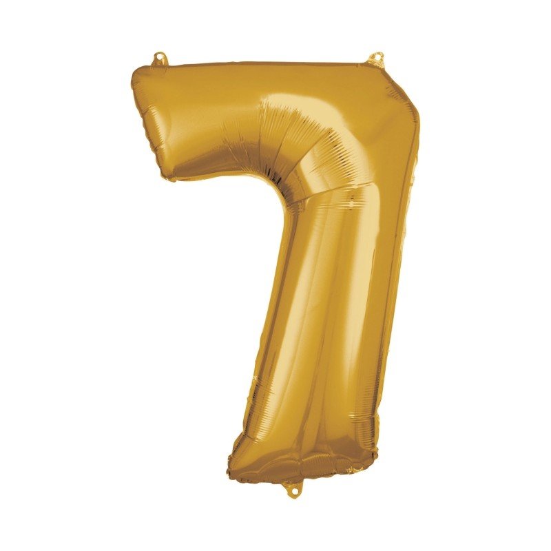 GLOBO GIGANTE NUMERO Nº7 Color Oro (Altura 83/86cm)