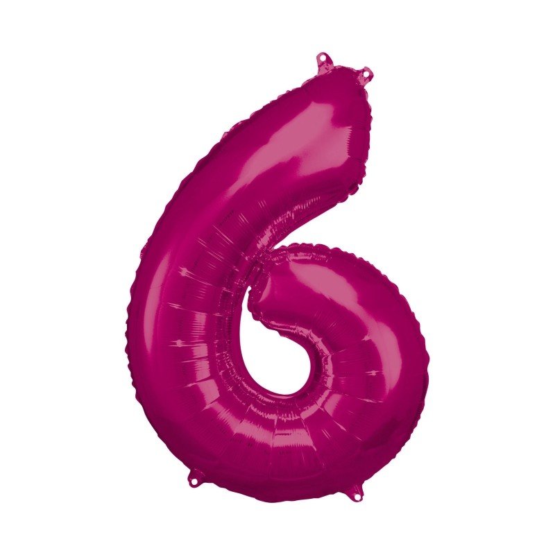 GLOBO GIGANTE NUMERO Nº6 Color Fucsia (Altura 83/86cm)