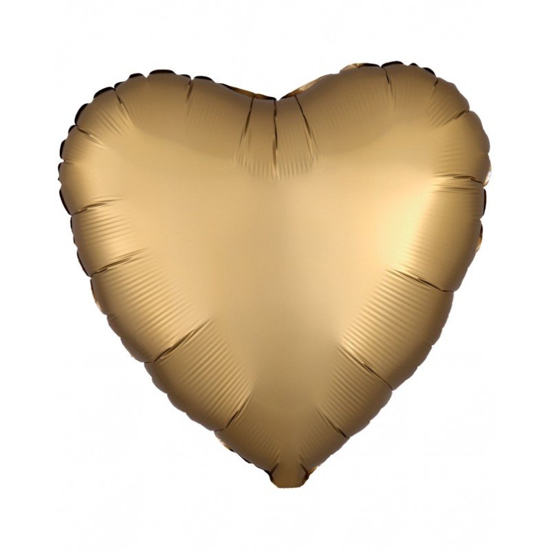 Globo Corazón Dorado satín de 43cm