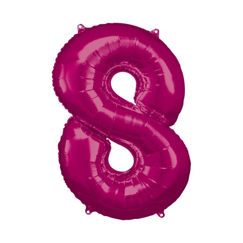 GLOBO GIGANTE NUMERO Nº8 Color Fucsia (Altura 83/86cm)