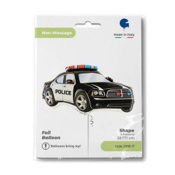 Globo Coche de Policía Negro de 71cm