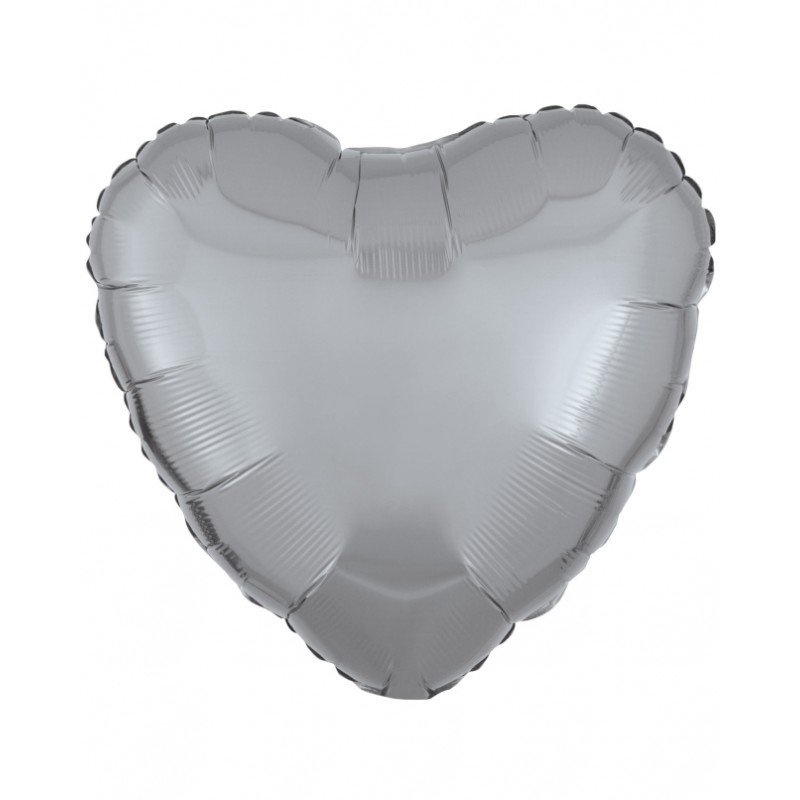 Globo Corazón Plata Metal de 43cm