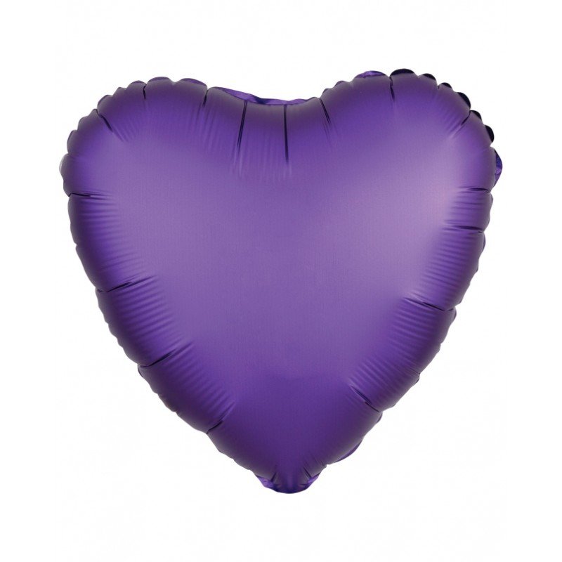 Globo Corazón Morado Satín de 43cm