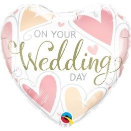 Articulo Globo Your Wedding Day Corazon de 45 cm de Qualatex