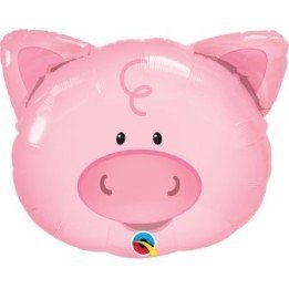 Articulo Globo Forma Cabeza de Cerdito de 76 cm aprox de Qualatex