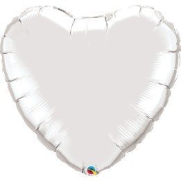 Articulo Globo forma corazón Plata de 91 cm aprox de Qualatex