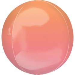 Globo Orbz fusion rojo y naranja metalizado de 40cm