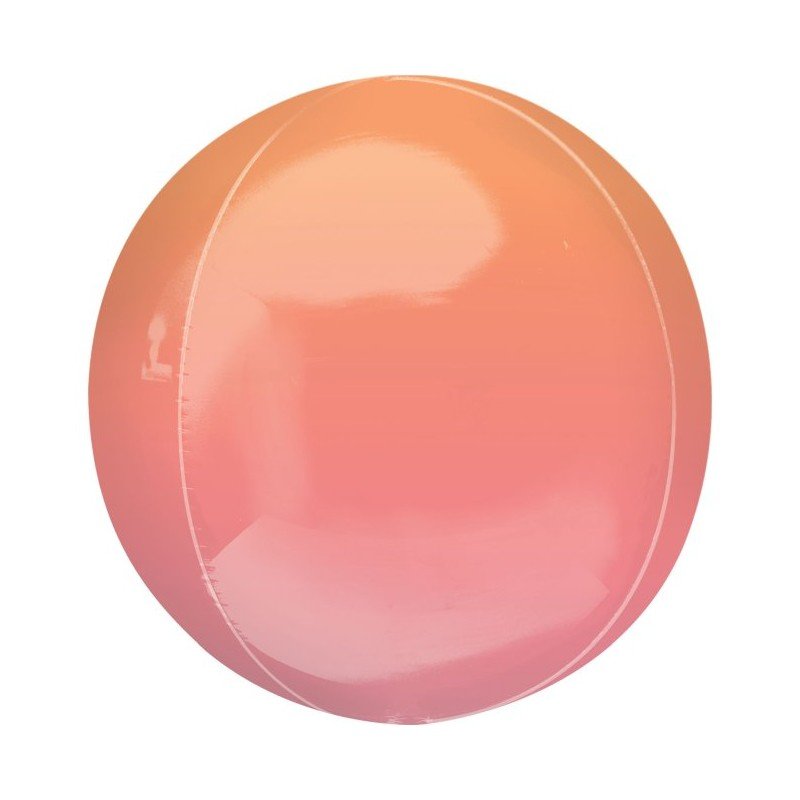 Globo Orbz fusion rojo y naranja metalizado de 40cm