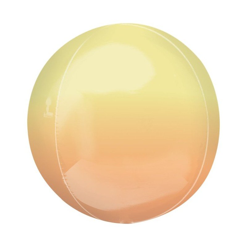 Globo Orbz fusion Amarillo y naranja metalizado de 40cm