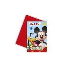 Invitaciones (6) Club disney Mickey (incluye sobre)