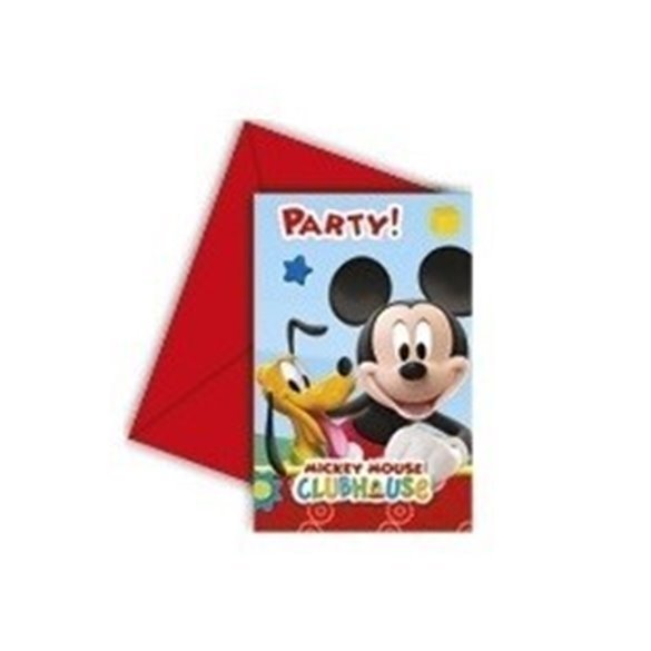 Invitaciones (6) Club disney Mickey (incluye sobre)