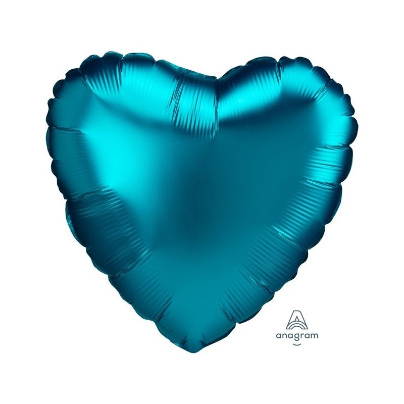 Globo Corazón Aqua Satín de 45cm