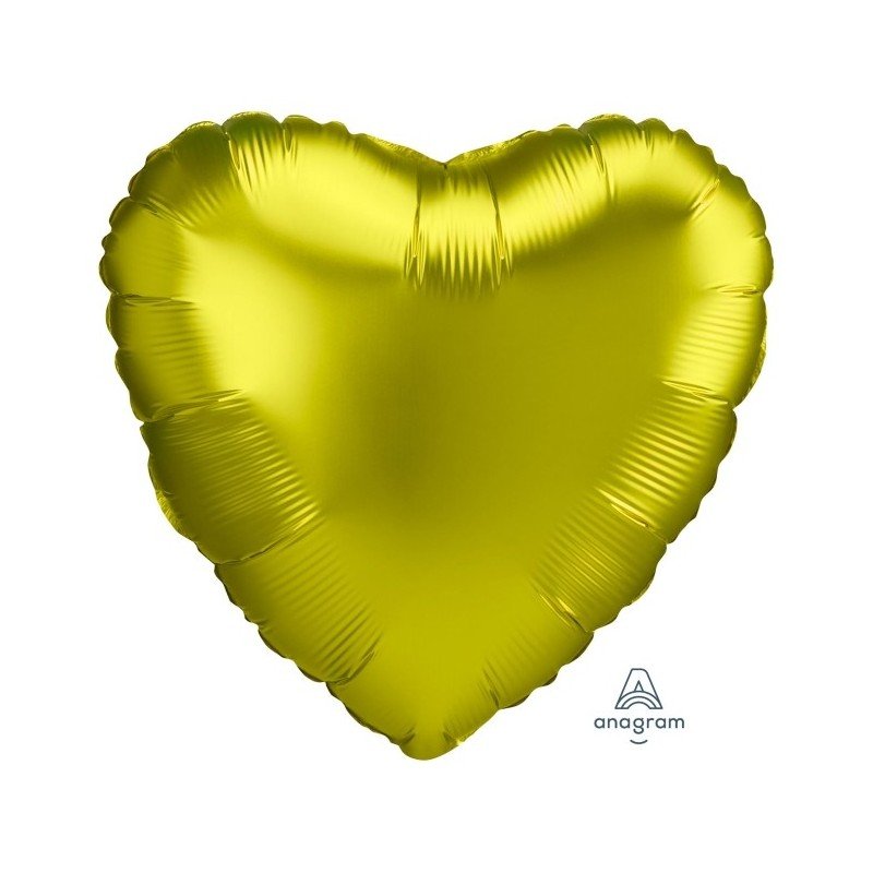 Globo Corazón Lemon Satín de 45cm