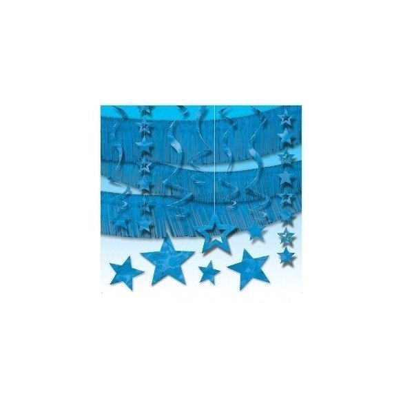 PACK de 6 Kit Decoración Fiesta Color Azul
