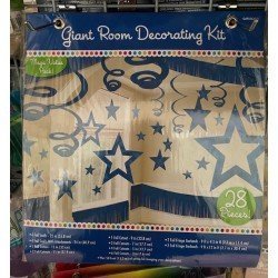 PACK de 6 Kit Decoración Fiesta Color Azul
