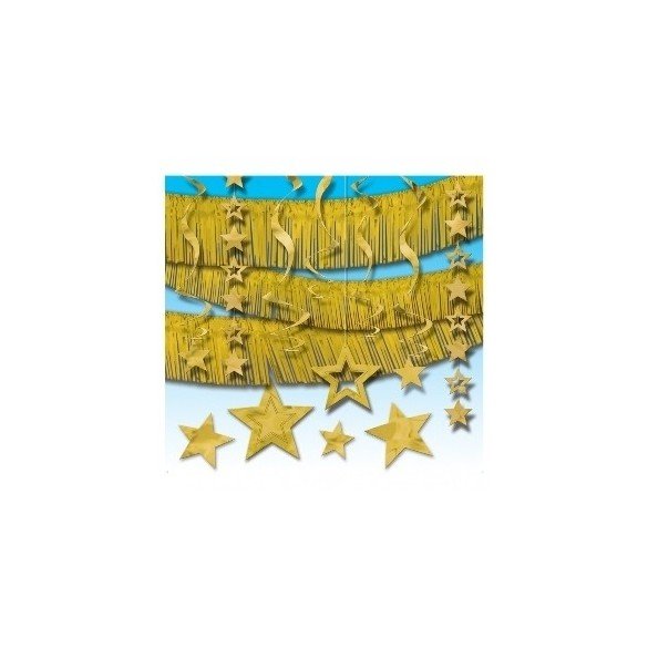 PACK de 5 Kit Decoración Fiesta Color Dorado