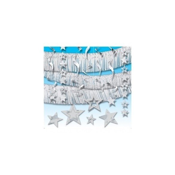PACK de 5 Kit Decoración Fiesta Color Plata