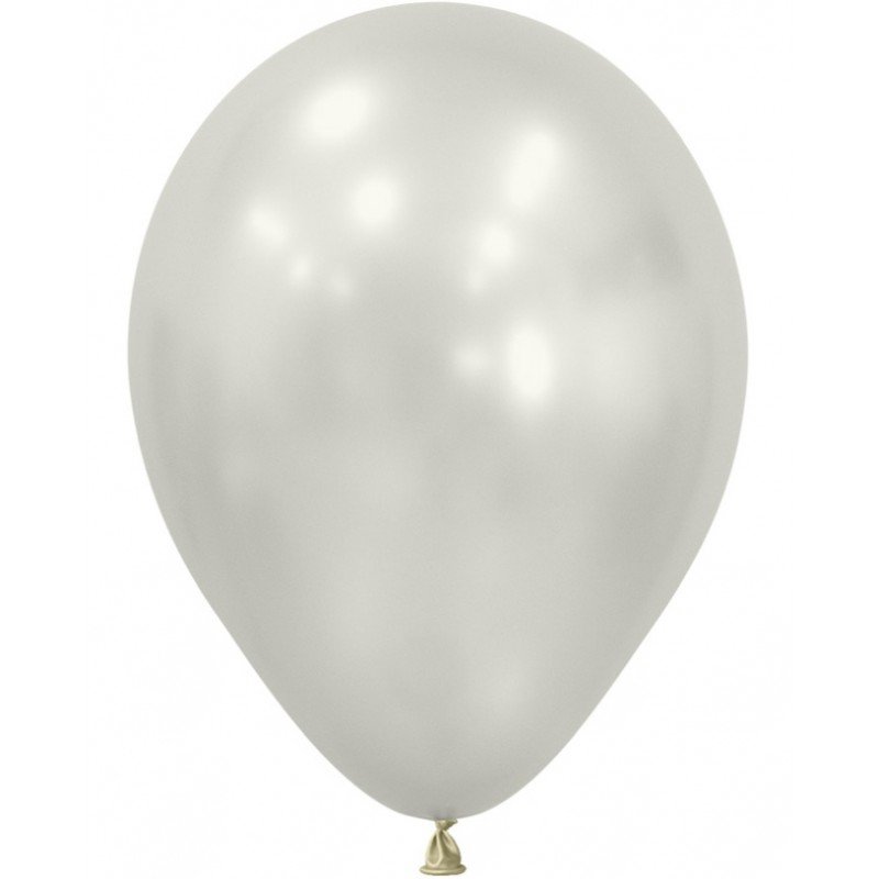 Globos Látex R5 Color Blanco Nacar Silk de 13cm aprox (50 ud)