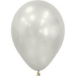 Globos Látex R12 Blanco Nacar Silk de 30cm aprox (50 ud)